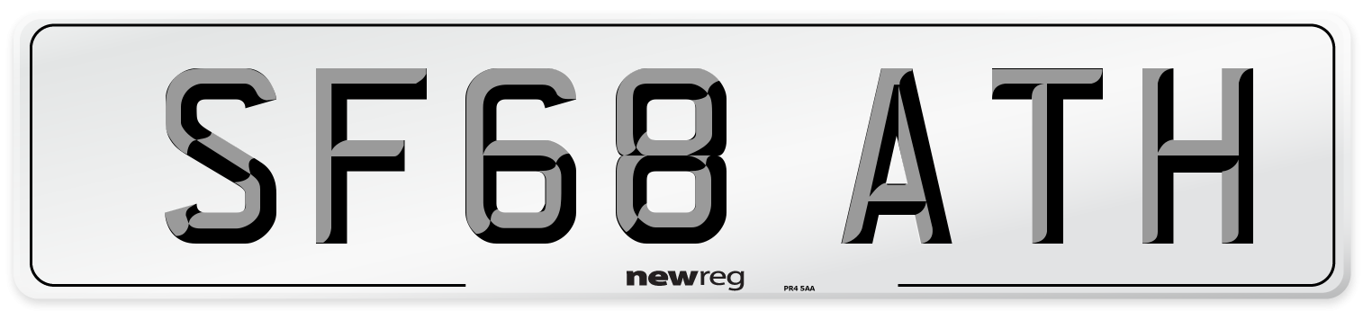 SF68 ATH Number Plate from New Reg